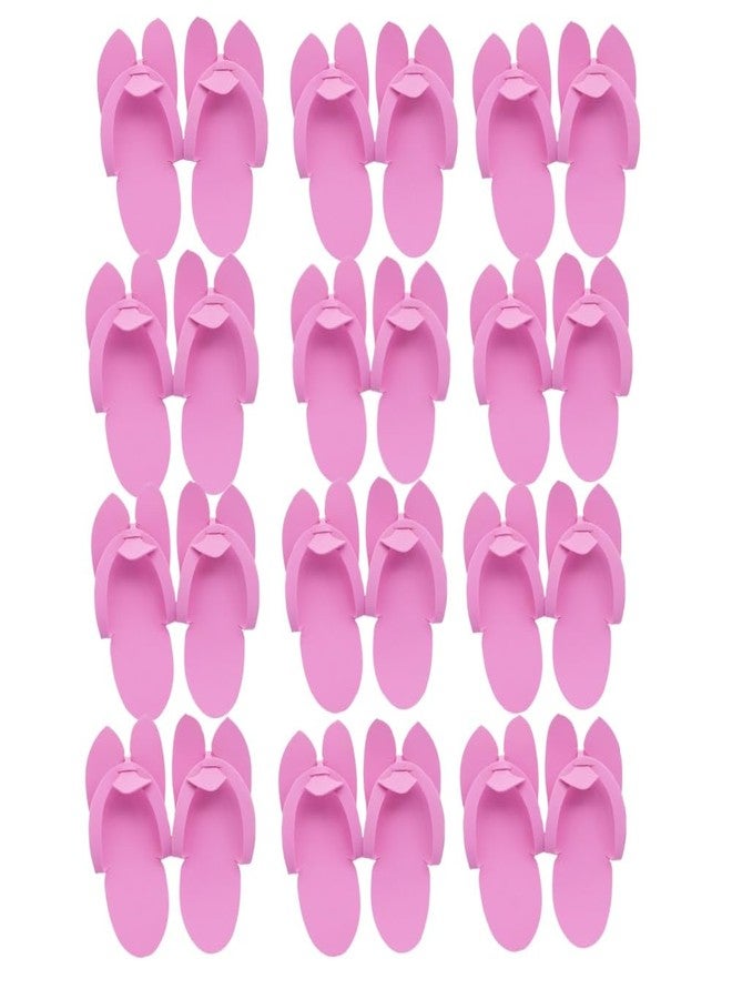 Khakho Pedicure Slippers Disposable Flip Flops for Pedicures 12 Pair Pink Pedicure Flip Flops for Women Salon Spa Beach Party Guests - Image 1